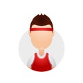 Basketball player with red jersey shirt and headband avatar character icon illustration