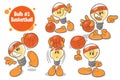 Basketball player. Set of characters cartoon lightbulb. On white background Royalty Free Stock Photo