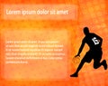 Basketball player silhouette on the abstract background