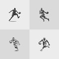 basketball player silhouette NBA sports game vector set design Royalty Free Stock Photo