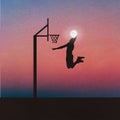 A Basketball Player Silhouette, Under The Sunset