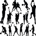 Basketball player silhouette vector Royalty Free Stock Photo