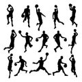 Basketball Player Silhouettes Royalty Free Stock Photo