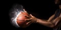 A basketball player spinning the ball on their finger sho created with generative AI