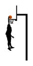 Basketball player stunt jumping and dunking silhouette isolated on white background. Basketball player making slam dunk vector. Royalty Free Stock Photo