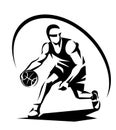 Basketball player stylized vector silhouette