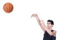 Basketball player throwing the ball Royalty Free Stock Photo