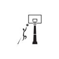 basketball player throws the ball into the basket icon. Element of figures of sportsman icon. Premium quality graphic design icon.