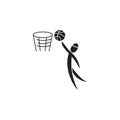 basketball player throws the ball into the basket icon. Element of figures of sportsman icon. Premium quality graphic design icon.