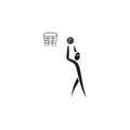 basketball player throws the ball into the basket icon. Element of figures of sportsman icon. Premium quality graphic design icon.