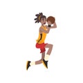 Basketball player in uniform playing with ball vector Illustration on a white background Royalty Free Stock Photo