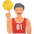 Basketball player vector man athlete flat icon Royalty Free Stock Photo