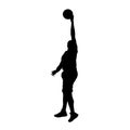 Basketball player vector silhouette Royalty Free Stock Photo