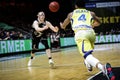 Basketball players in action during the German Basketball Bundesliga game Royalty Free Stock Photo