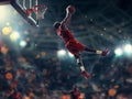 Basketball players on big professional arena during the game Royalty Free Stock Photo