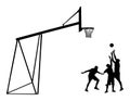 Basketball players black silhouette . Sportsman playing basketball.