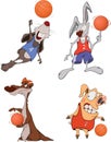 The basketball players. Clip Art. Cartoon