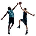 Basketball players men isolated silhouette shadow