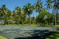Basketball sport ground at the tropical resort near jungles