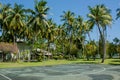 Basketball playground at the tropical island Royalty Free Stock Photo