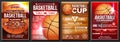 Basketball Poster Set Vector. Design For Sports Bar Promotion. Basketball Ball. Tournament. Sport Event Announcement Royalty Free Stock Photo