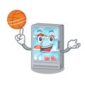 With basketball refrigerator isolated with in the character