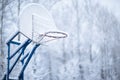 Basketball ring in winter