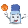 With basketball salt character cartoon style