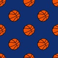 Basketball seamless doodle pattern