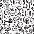 Basketball seamless pattern, sketch for your