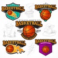 Basketball set of stickers.