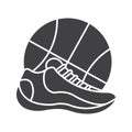 Basketball shoe and ball icon Royalty Free Stock Photo