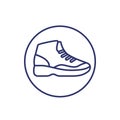 basketball shoe icon, high top sneakers vector Royalty Free Stock Photo