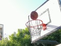 Basketball shoot in ring Royalty Free Stock Photo