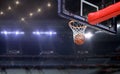 Basketball shot to the hoop in a competitive game Royalty Free Stock Photo