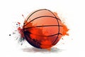 Basketball sketch digital illustration over white background