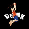 Basketball slam dunk player illustration Royalty Free Stock Photo