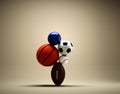 Basketball, soccer, rugby, tennis, bowling Royalty Free Stock Photo