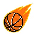 Basketball sport comet fire tail flying logo