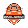 Basketball sport emblems. Design element for poster, logo, label, emblem, sign, t shirt. Royalty Free Stock Photo