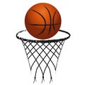 Basketball sport with grunge net logo Royalty Free Stock Photo