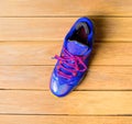 Basketball Sport shoes or sneakers on wooden board Royalty Free Stock Photo