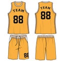 Basketball sport team Jersey team uniform set template flat sketch set mock-up