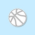 Basketball sticker icon. Simple thin line, outline vector of web icons for ui and ux, website or mobile application Royalty Free Stock Photo