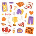 Basketball stickers vector icons