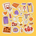 Basketball stickers vector icons