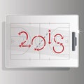 2018 Basketball strategy goal white court board background