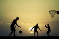 Basketball at sunset