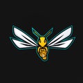 basketball team logo template with hornets Royalty Free Stock Photo
