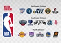 Basketball teams. Western Conference. Utah Jazz, Minnesota Timberwolves, Portland Trail Blazers, Denver Nuggets, Oklahoma City